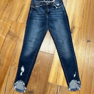 Women's Distressed Blue Jeans